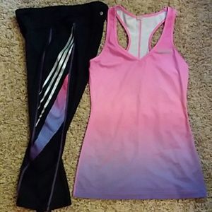 *DONATING SOON* Pink to purple ombre workout outfit